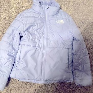 The North Face girls size 6 Mossbud Swirl Fleece Lined Reversible Jacket